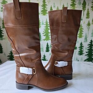 St. John's Bay Brown Heeled Boots Equestrian Style